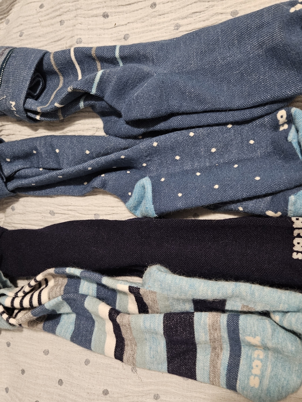 4 Blue Patterned Women's Knee-High Socks Alpaca